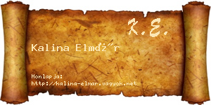 Kalina Elmár névjegykártya